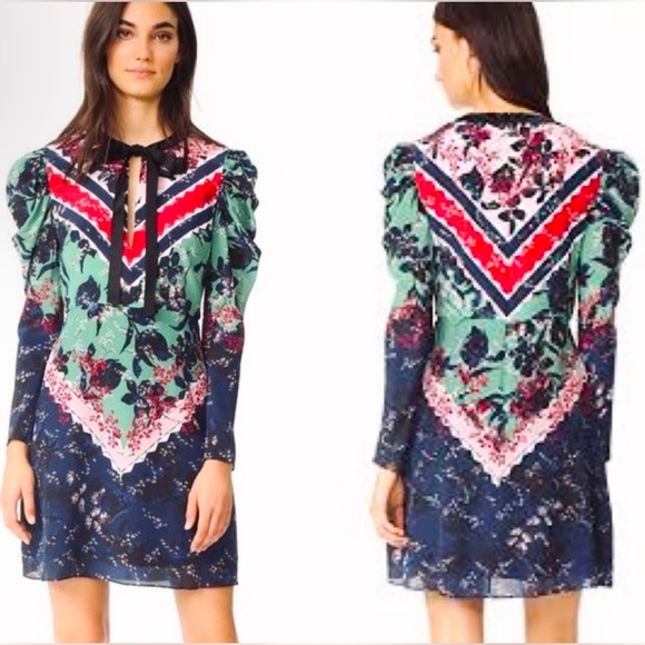 NWT!!! Saloni Silk Mini Dress, Size: Small, US4, UK8 - Picture 1 of 9